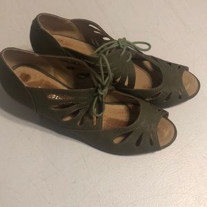 Open Toe Mary Janes with lace up detail
